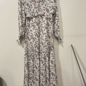 New Free People Secret Garden Cottagecore Croptop Floral Ruffle Maxi Skirt Sz XS